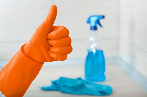 Completed deep cleaning area with emphasis on safety and care